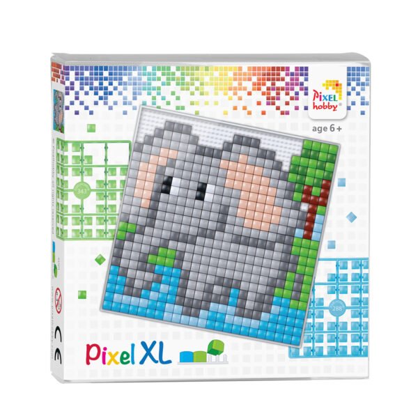 Pikselių dėlionė - drambliukas - Pixelhobby