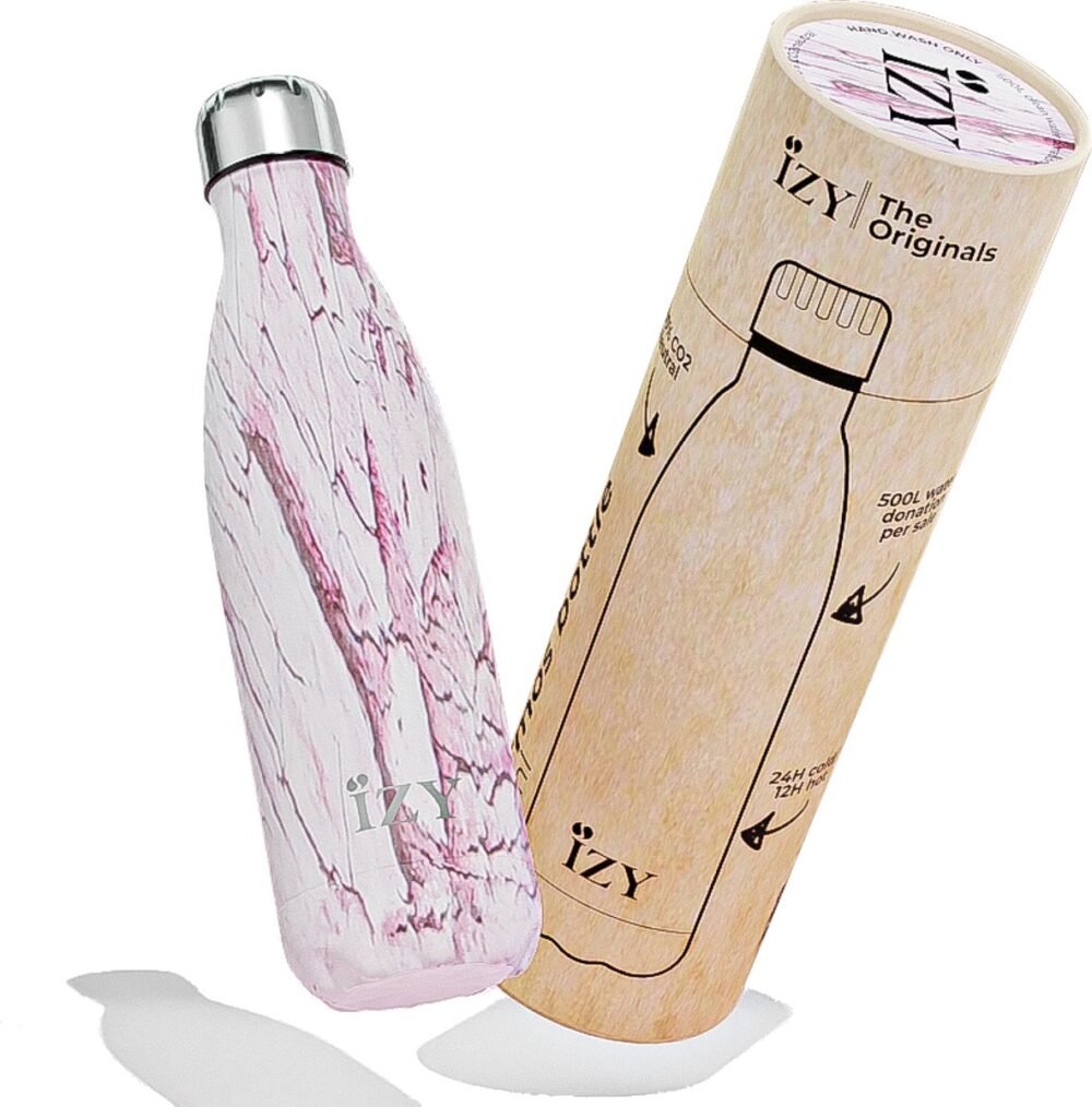 Rožinio marmuro termo gertuvė, 500 ml, - IZY