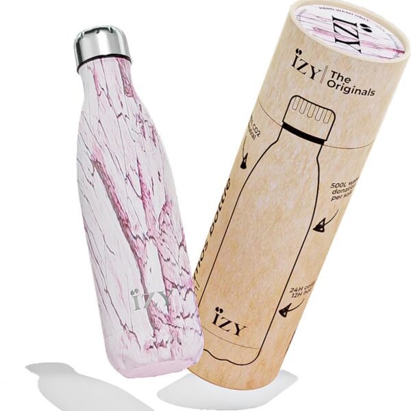 Rožinio marmuro termo gertuvė, 500 ml, - IZY