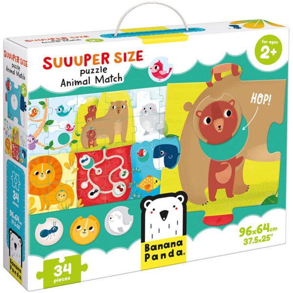 Suuuper dydžio dėlionė Animal Match, 34 vnt.  – Banana Panda